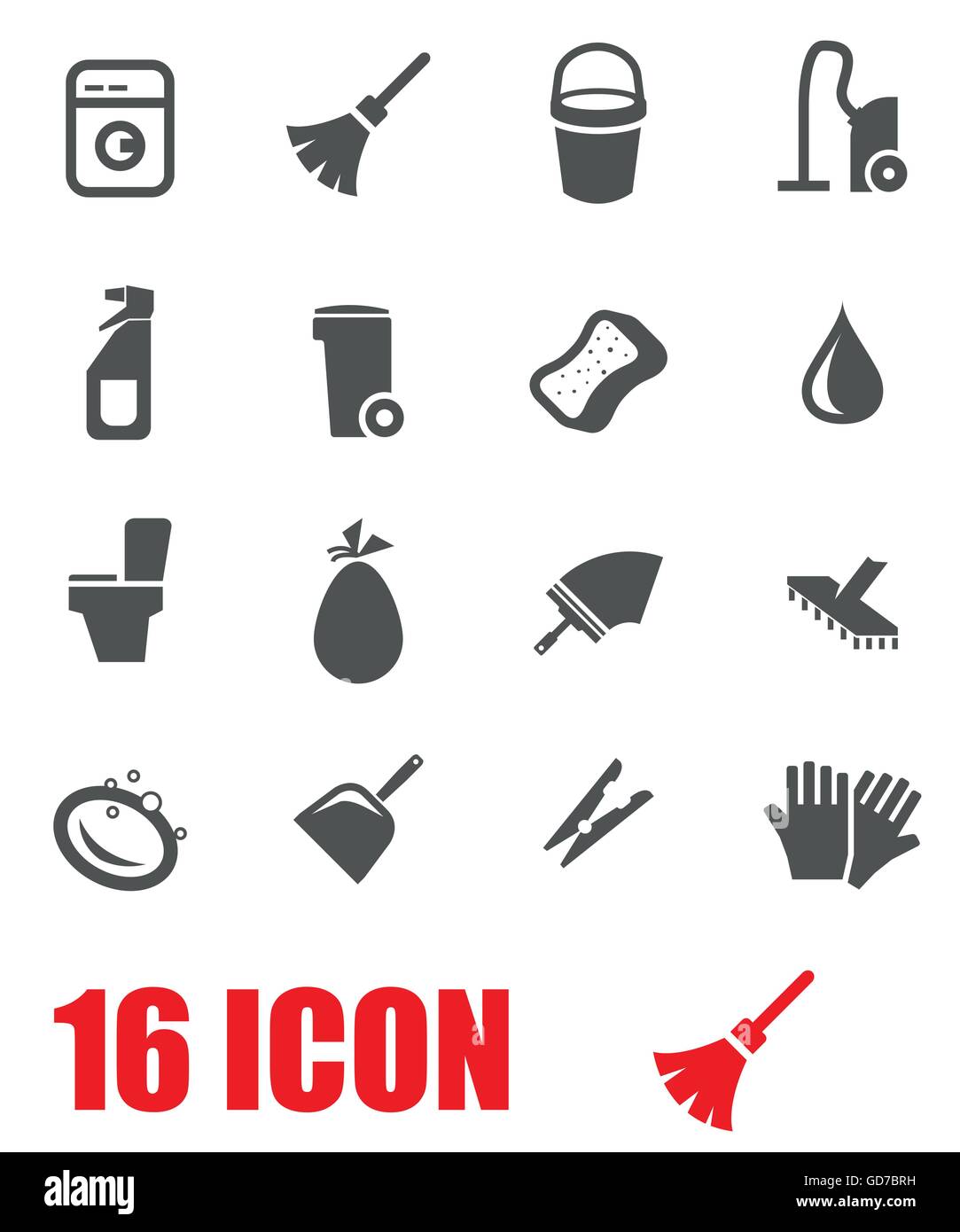 Vector grey cleaning icon set Stock Vector Image & Art - Alamy