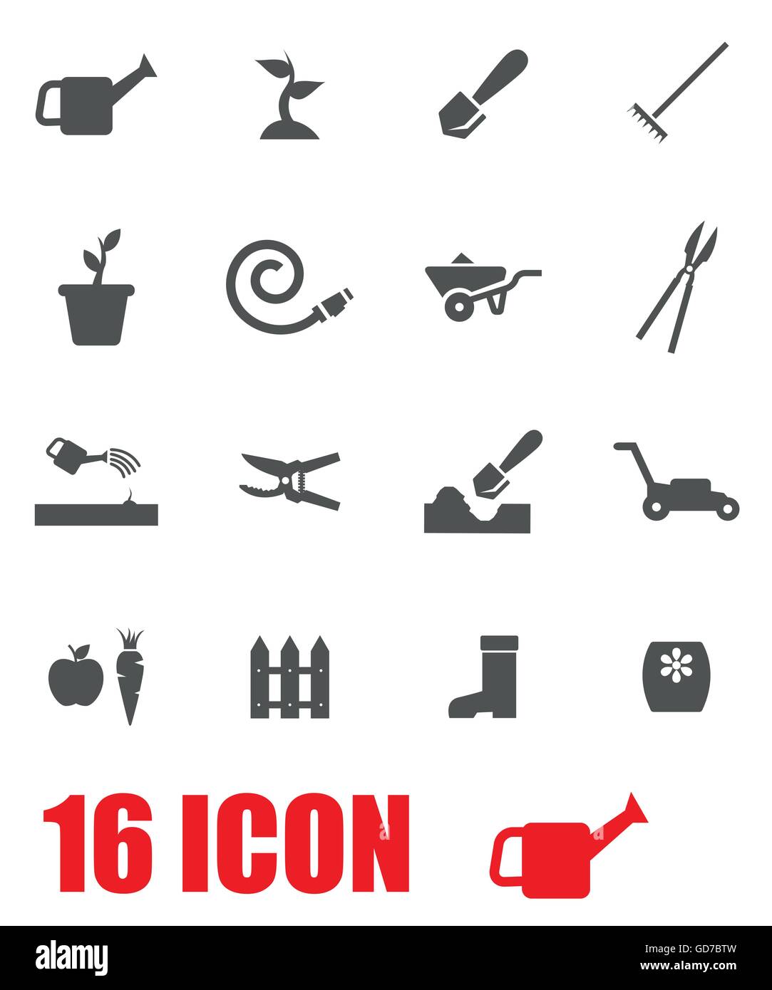 Vector grey gardening icon set Stock Vector Image & Art - Alamy