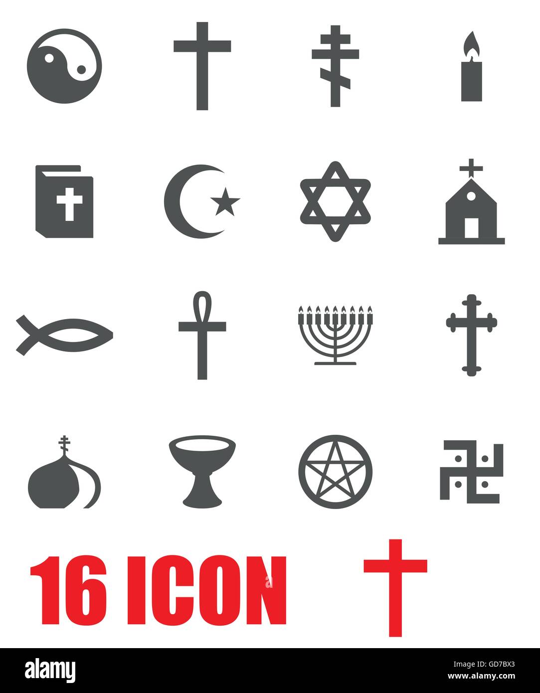 Vector grey religion icon set Stock Vector Image & Art - Alamy