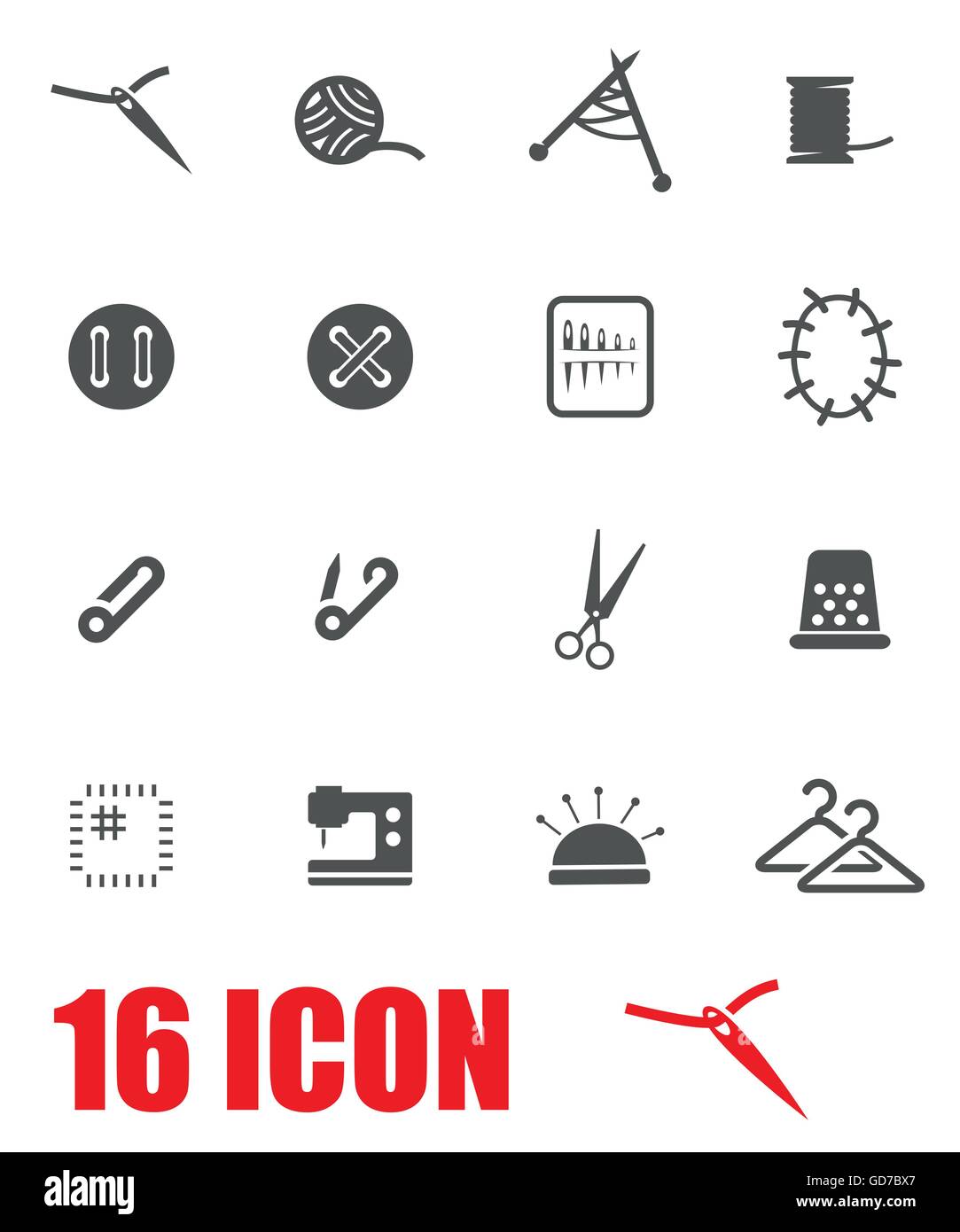 Vector grey sewing icon set Stock Vector Image & Art - Alamy
