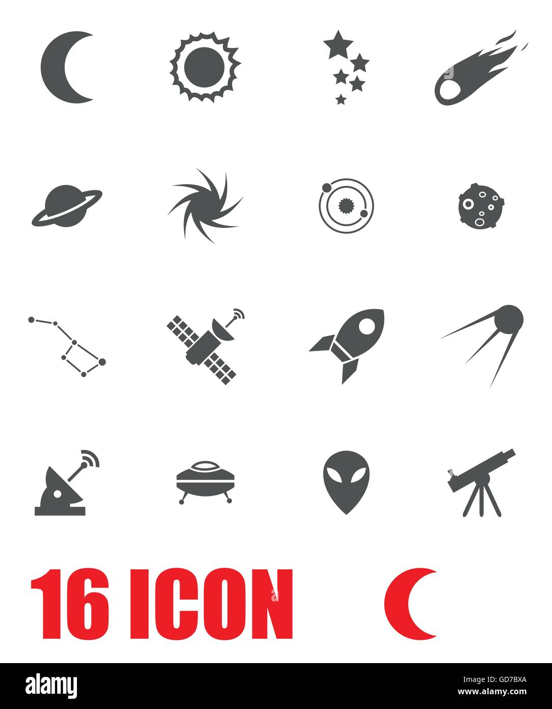 Vector grey space icon set Stock Vector Image & Art - Alamy