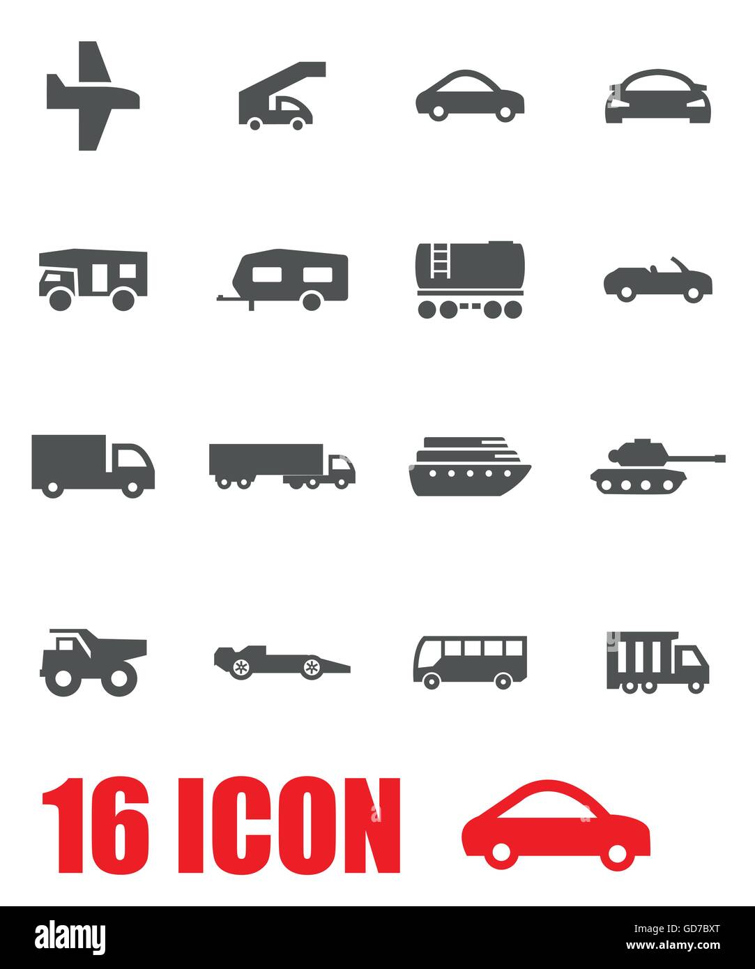 Vector grey vehicles icon set Stock Vector Image & Art - Alamy