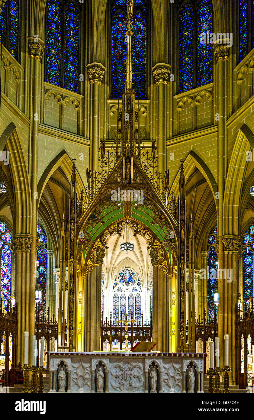 U.S.A., New York,Manhattan,5th avenue,the inside of St.Patrick cathedral Stock Photo