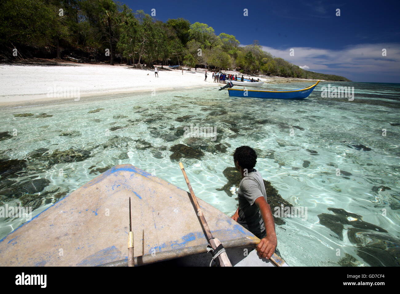the dreambeach at the Jaco Island at the town of Tutuala in the east of East Timor in southeastasia. Stock Photo