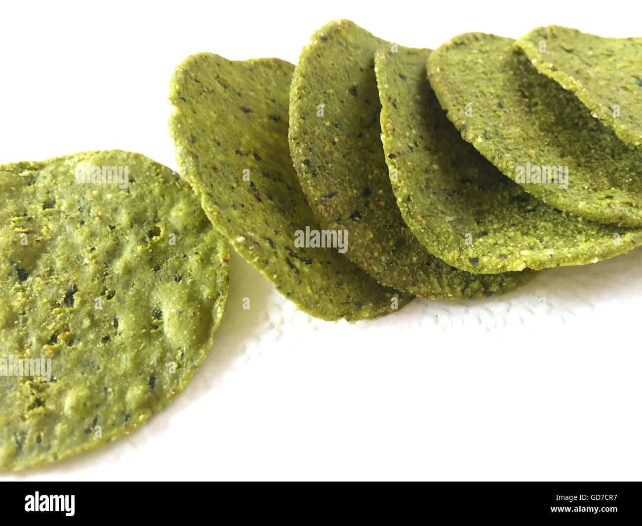 Still Life, Spinach & Kale whole Grain Chips, USA Stock Photo Alamy