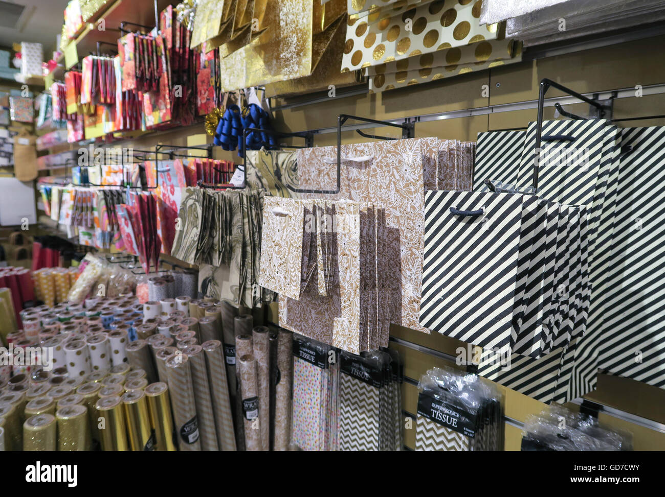 Paper source store interior rockfeller center nyc usa stock photo