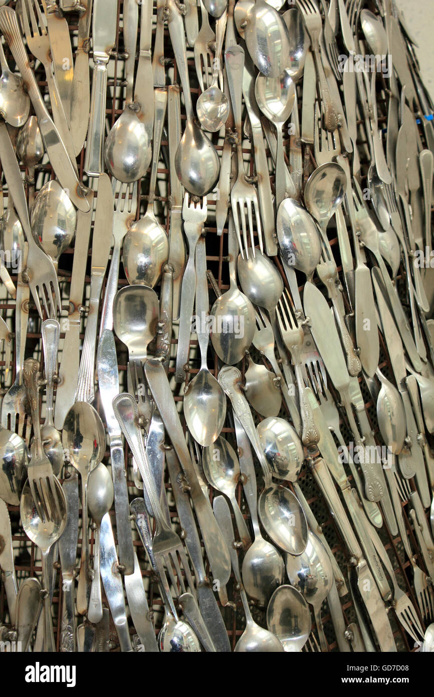 Knives Forks and Spoons Sculpture Stock Photo Alamy
