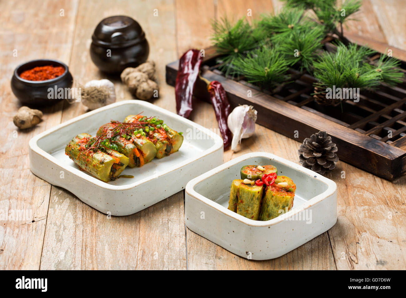 Korean Traditional Food Kimchi (Fermented/Pickled Cucumber, Asian Cuisine Stock Photo Alamy