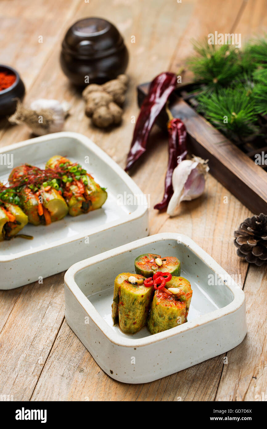 Korean Traditional Food Kimchi (Fermented/Pickled Cucumber, Asian Cuisine Stock Photo Alamy
