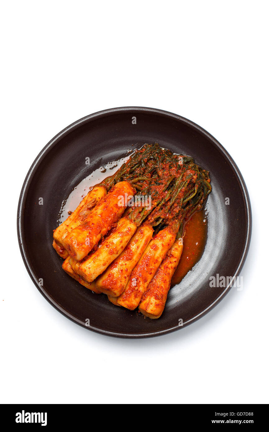 Korean Traditional Food Kimchi (Fermented/Pickled Radish, Asian Cuisine) / Isolated on White