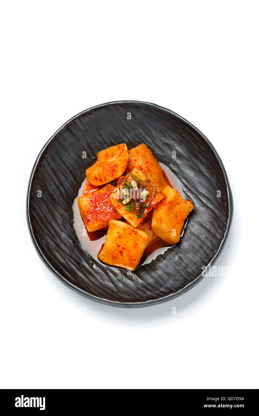 Korean Traditional Food Kimchi (Fermented/Pickled Radish, Asian Cuisine) / Isolated on White