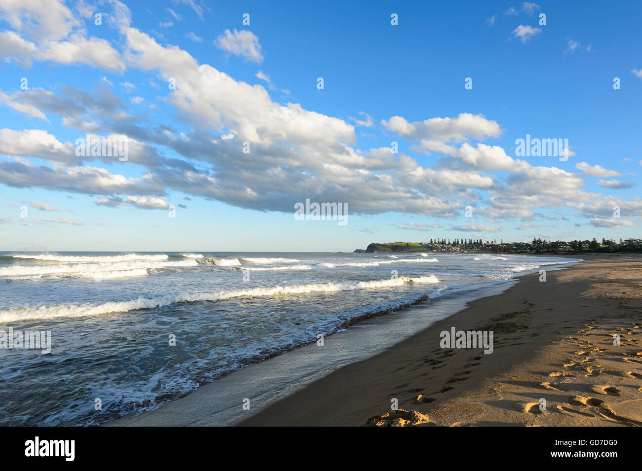 Evening Light on Werri Beach, Gerringong, Illawarra Coast, New South Wales, NSW, Australia Stock Photo
