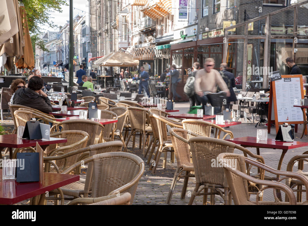 Barlow Cafe and Bar Terrace, Plein Square, Den Haag, the Hague; Holland ...