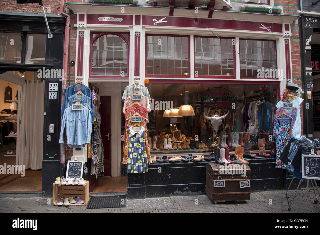 Vintage Fashion Clothes Shop; Den Haag; the Hague; Holland Stock Photo