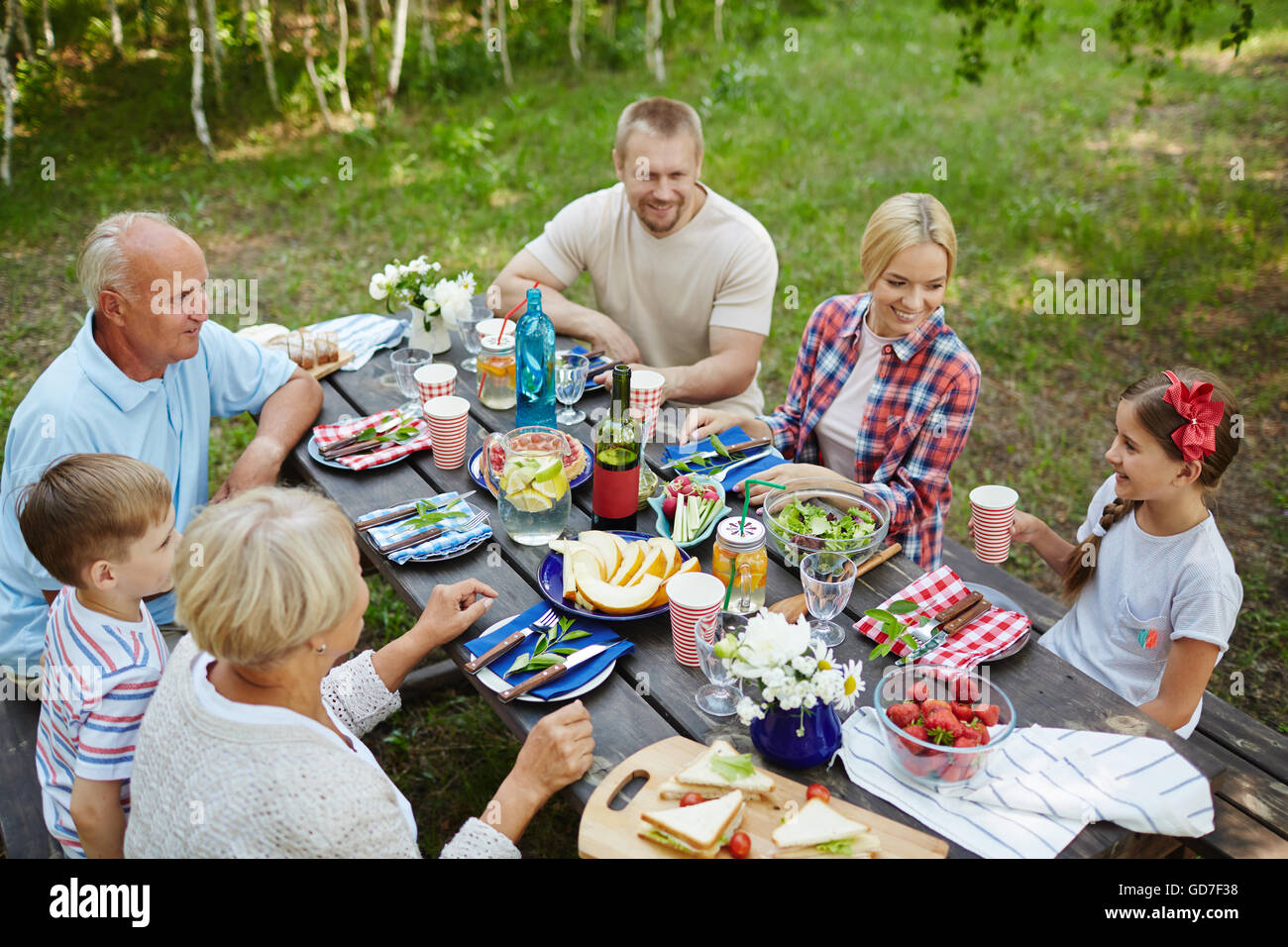 Outdoor dinner Stock Photo
