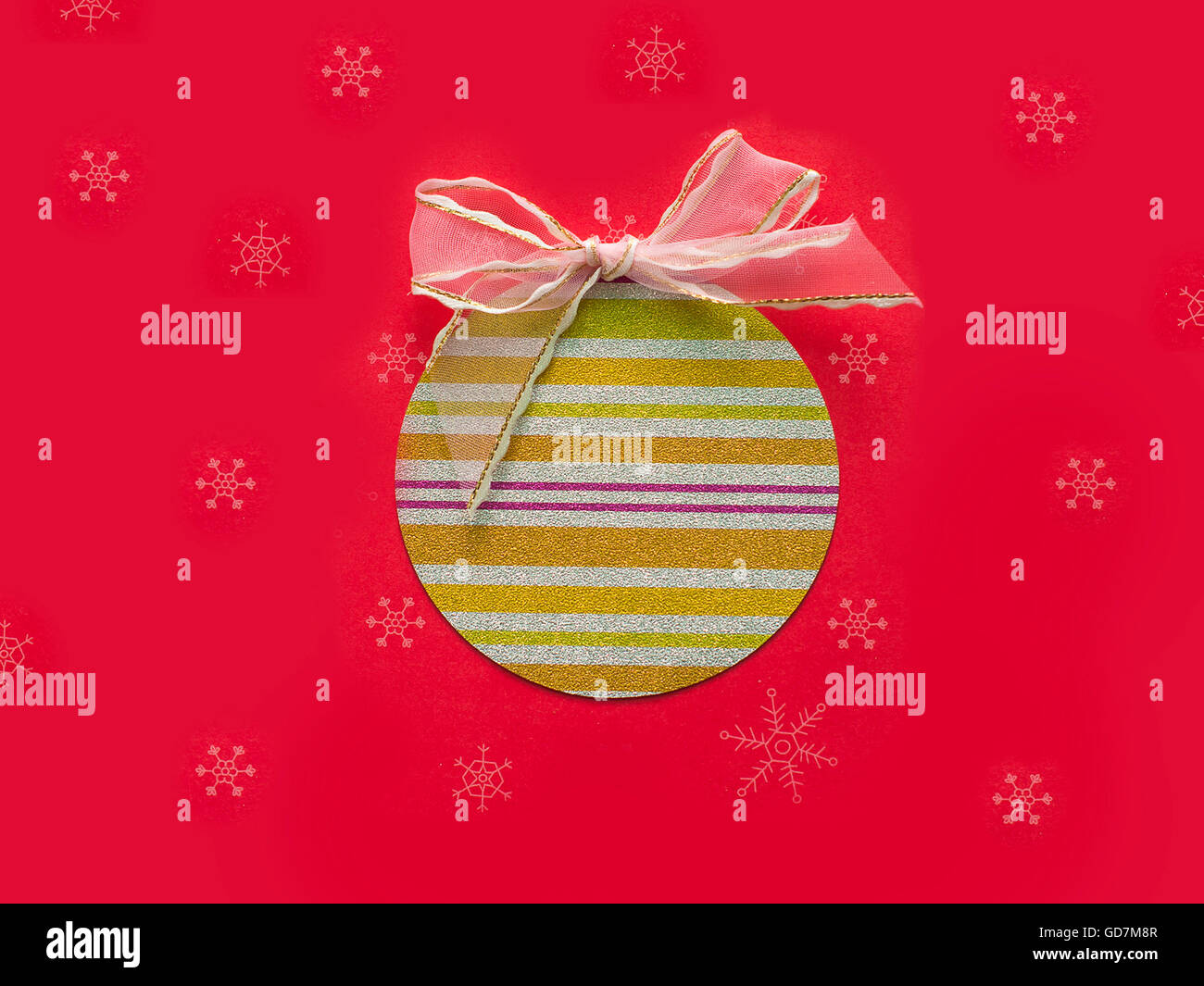 Christmas card. Christmas Decoration with snow Stock Photo