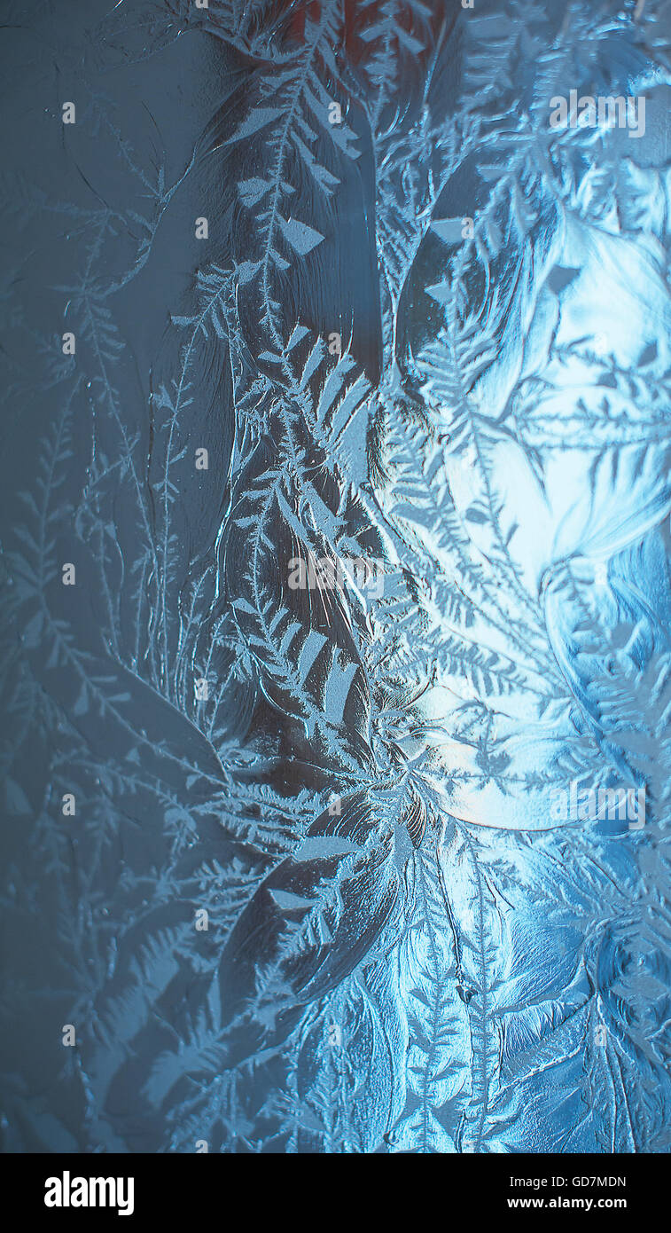 frost pattern on glass Stock Photo