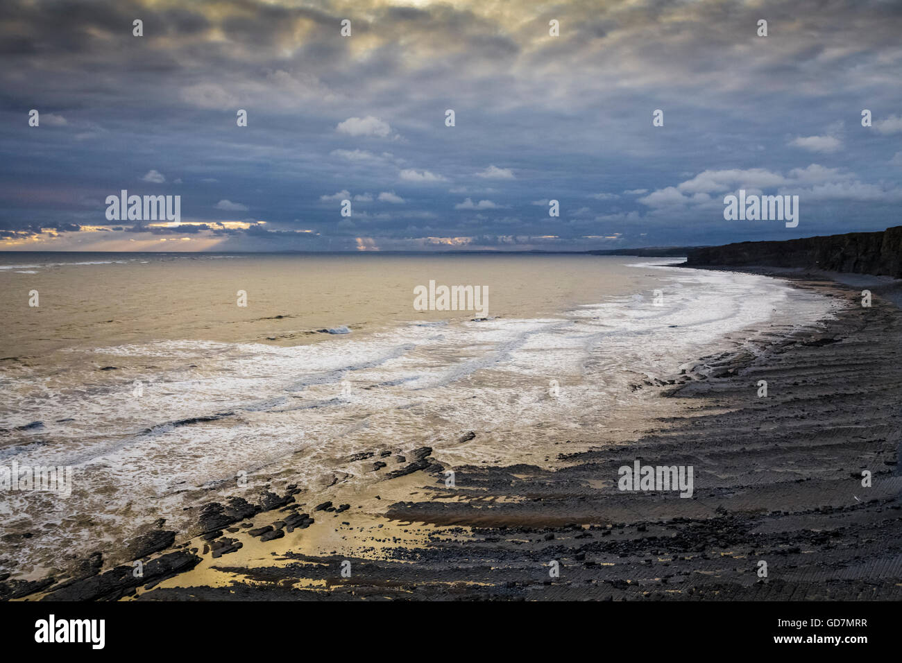 Marcross Beach, Nash point in the Vale of Glamorgan, South Wales UK Stock Photo