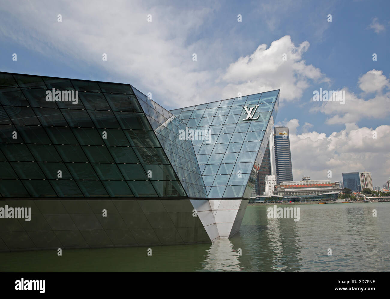 Louis Vuitton store in Singapore is a very modern glass design structure in  the Marina Bay Sands resort Stock Photo - Alamy