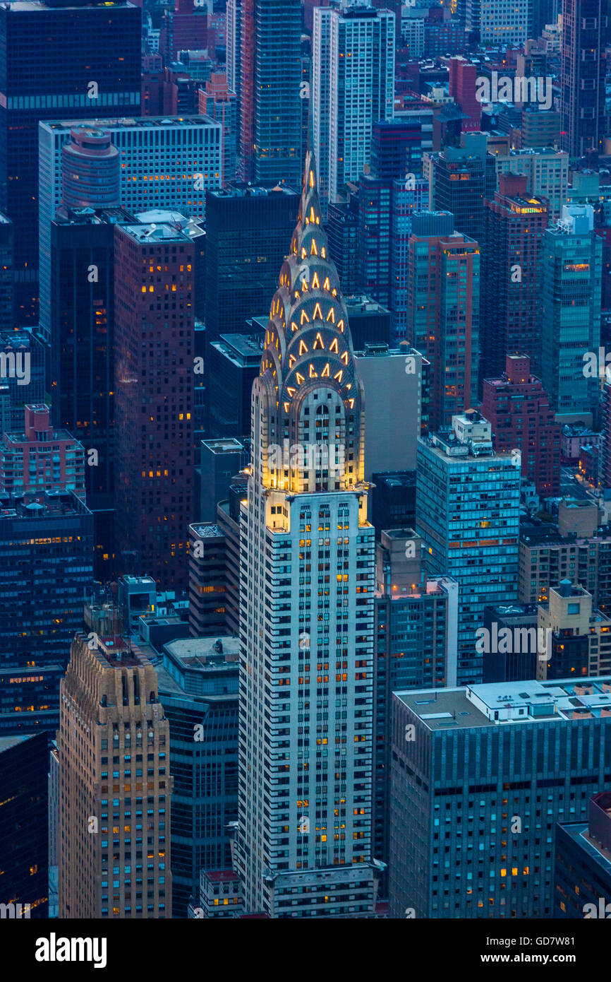 The Chrysler Building is an Art Deco-style skyscraper located on the East Side of Midtown Manhattan in New York City Stock Photo