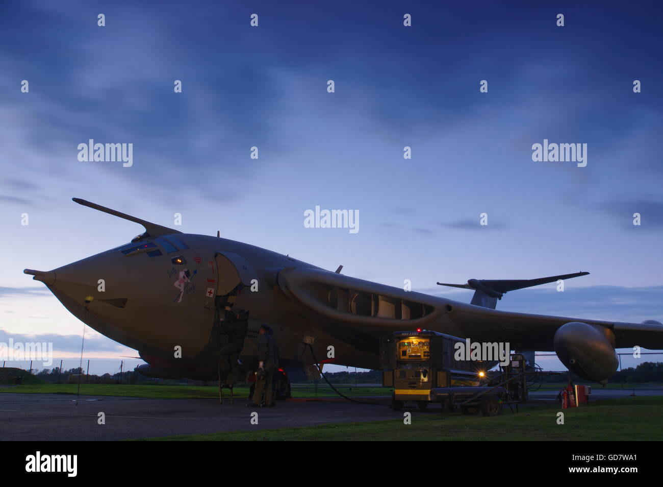 Handley Page Victor XL231, at dusk, Yorkshire Air Museum, Stock Photo