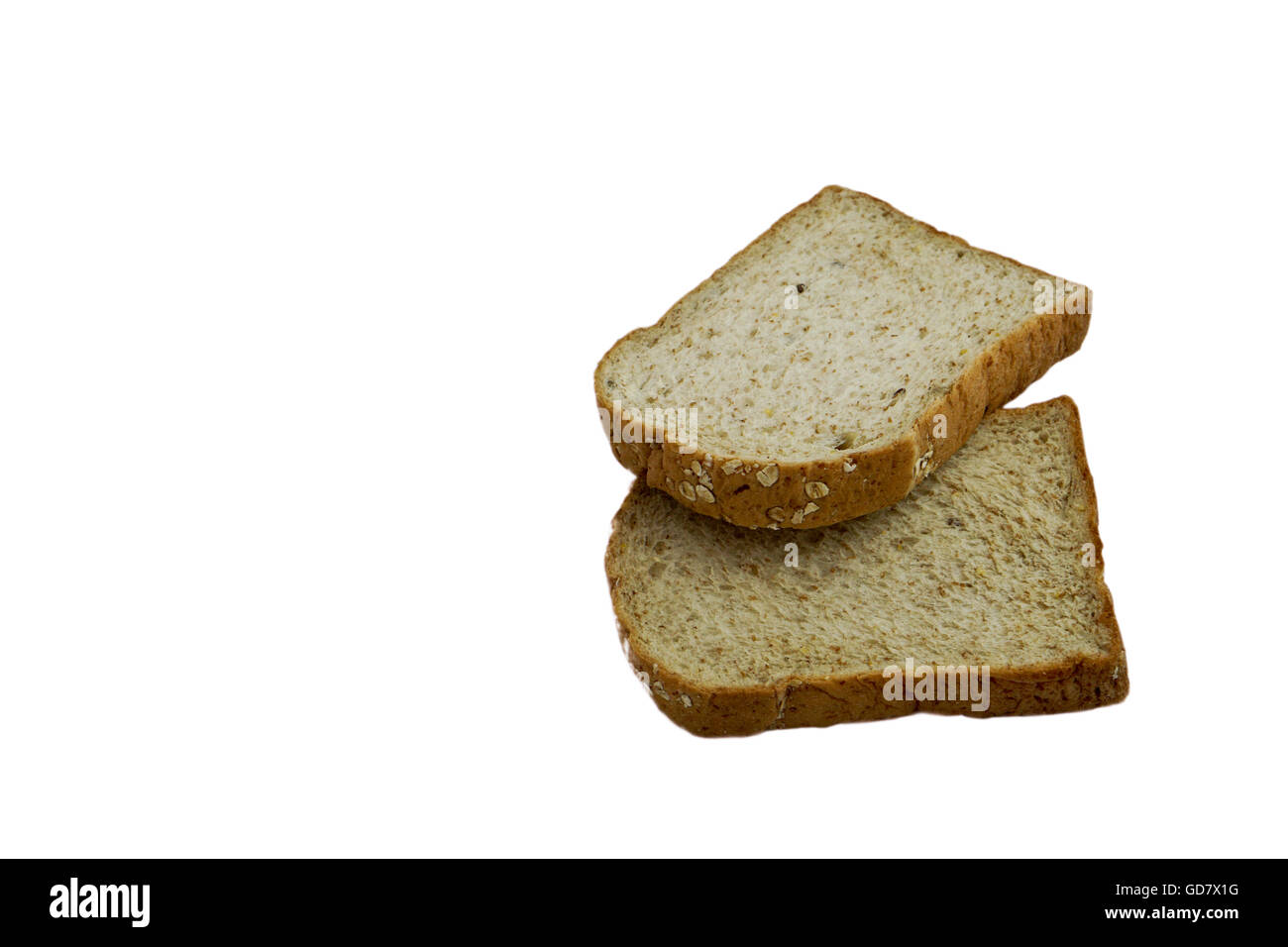 slices of whole wheat bread isolated on white background Stock Photo ...
