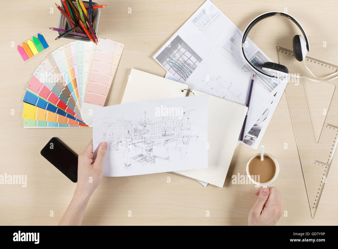 Work feature of fashion designer Stock Photo - Alamy