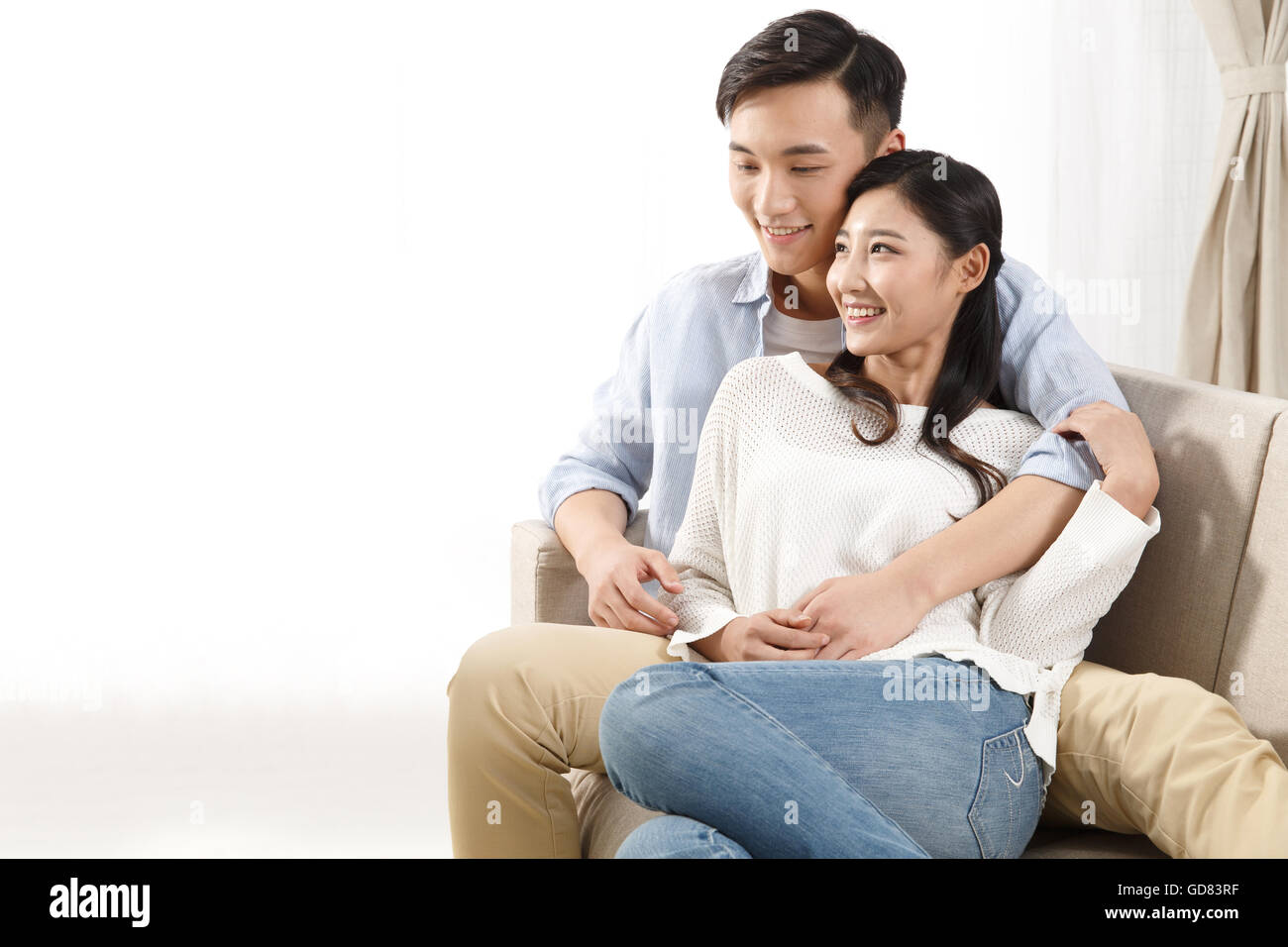 Couple lovers in living hi-res stock photography and images - Alamy
