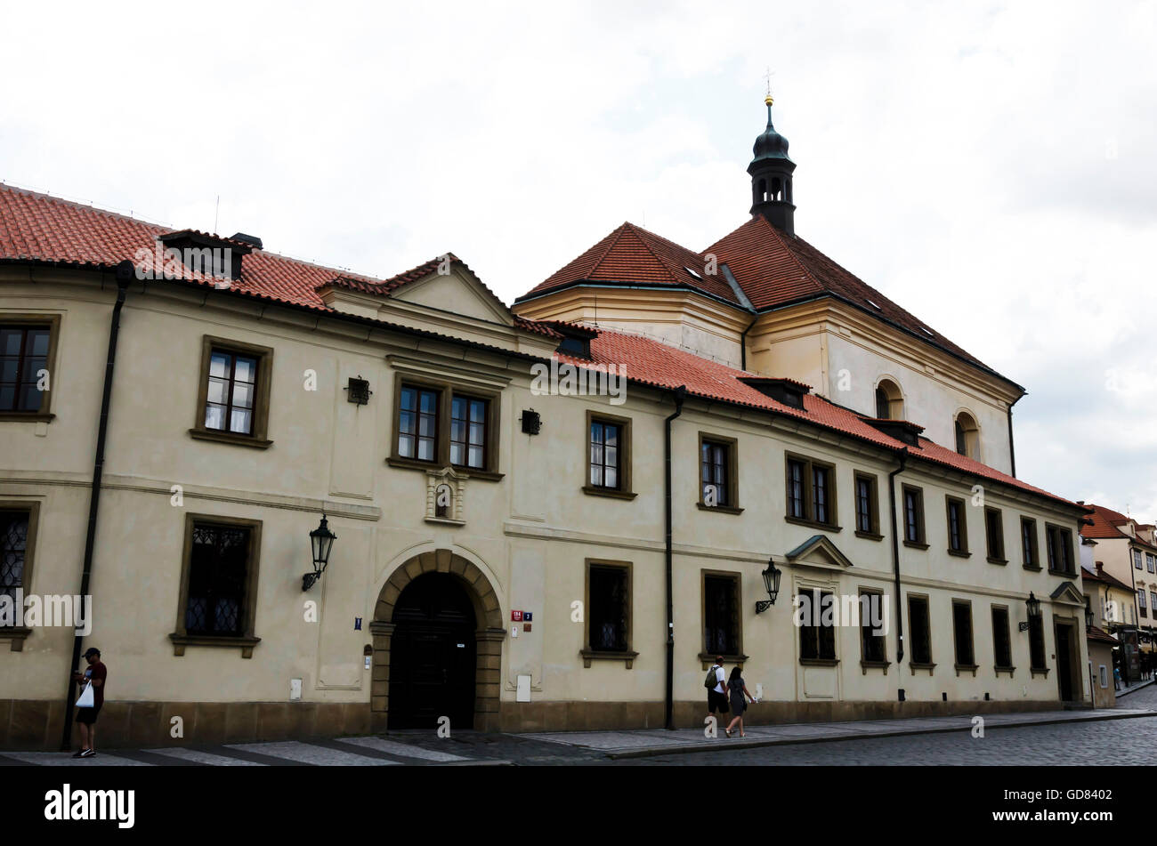 Interesting building near the Schwarzenberg Palace in the centre of Prague (Praha) in the Czech Republic. Stock Photo