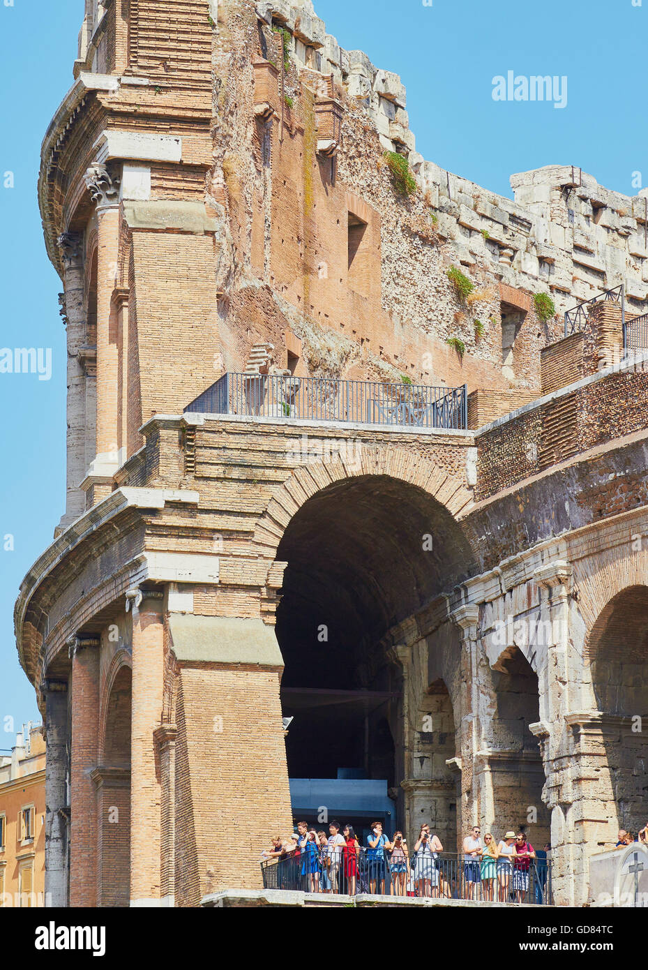 Viewing Platform Rome Tourists on observation platform at the Colosseum Rome Lazio Italy ...