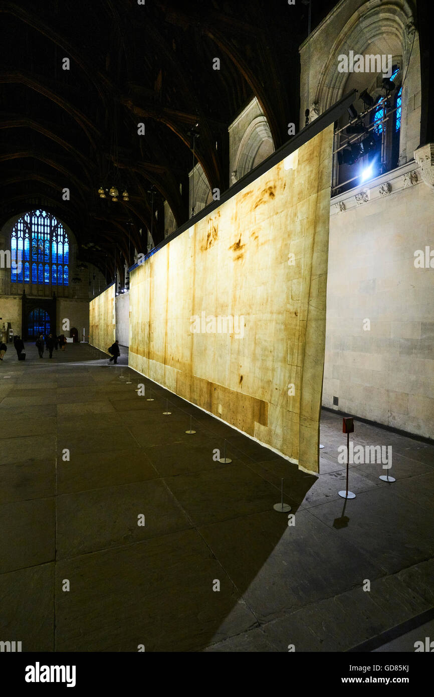 The Ethics of Dust, an art installation in Westminster Hall, in the Palace of Westminster, London, by Jorge Otero-Pailos. Stock Photo