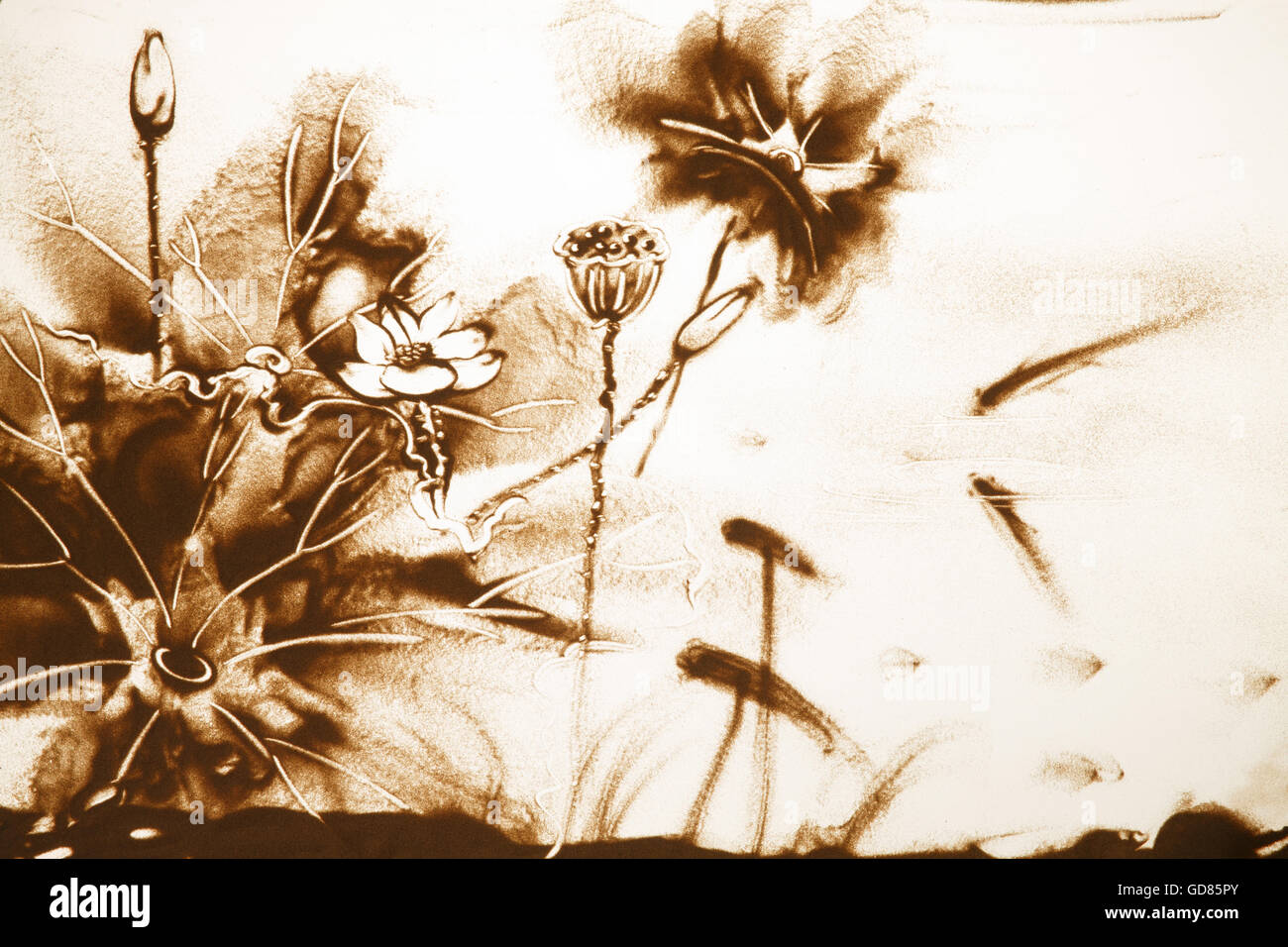 Sand painting creative Stock Photo Alamy