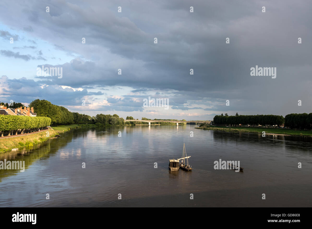 Europe, France, Loiret region, Gien, Loire river Stock Photo