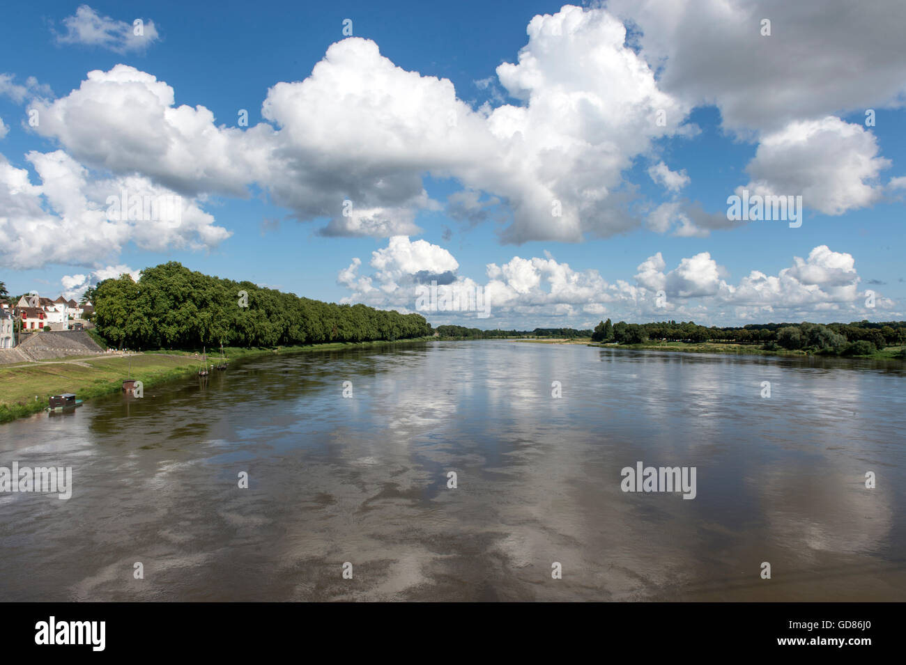 Europe, France, Loiret region, Loire river at Chateauneuf sur Loire Stock Photo