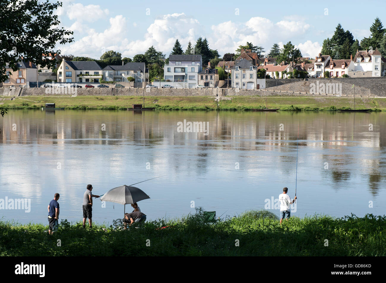 Europe, France, Loiret region, Loire river at Chateauneuf sur Loire Stock Photo