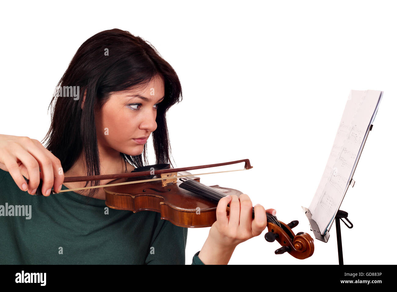beautiful girl play violin Stock Photo - Alamy