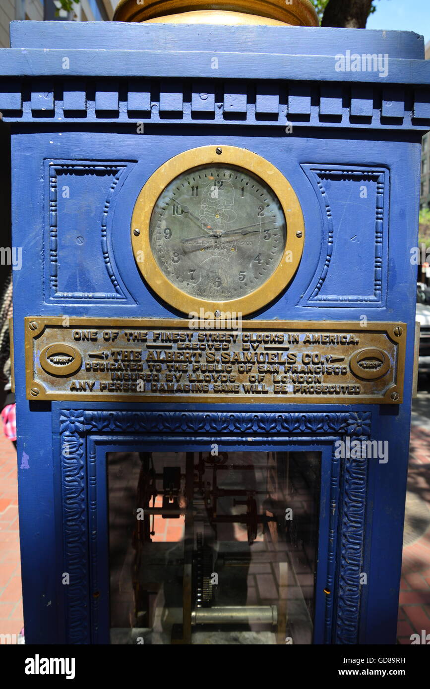 USA, California, San Francisco, Market Street, Street Clock Stock Photo