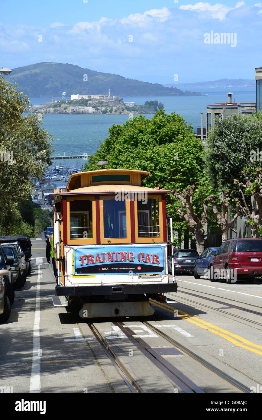 USA, California, San Francisco, Hyde Street, Tramcar Stock Photo