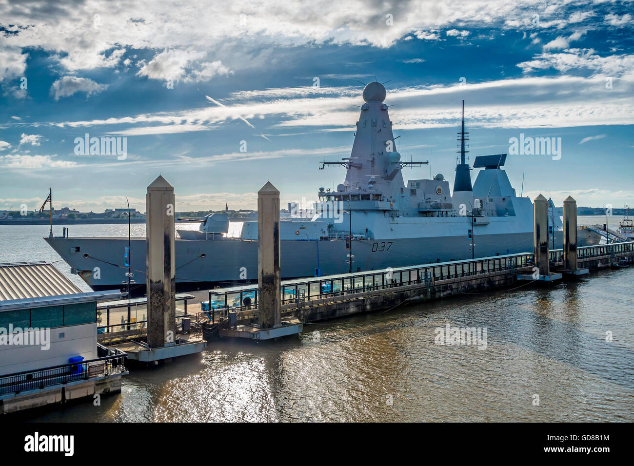 HMS Duncan D37 Moored Liverpool Daring Class Air Defence Destoyer Stock Photo