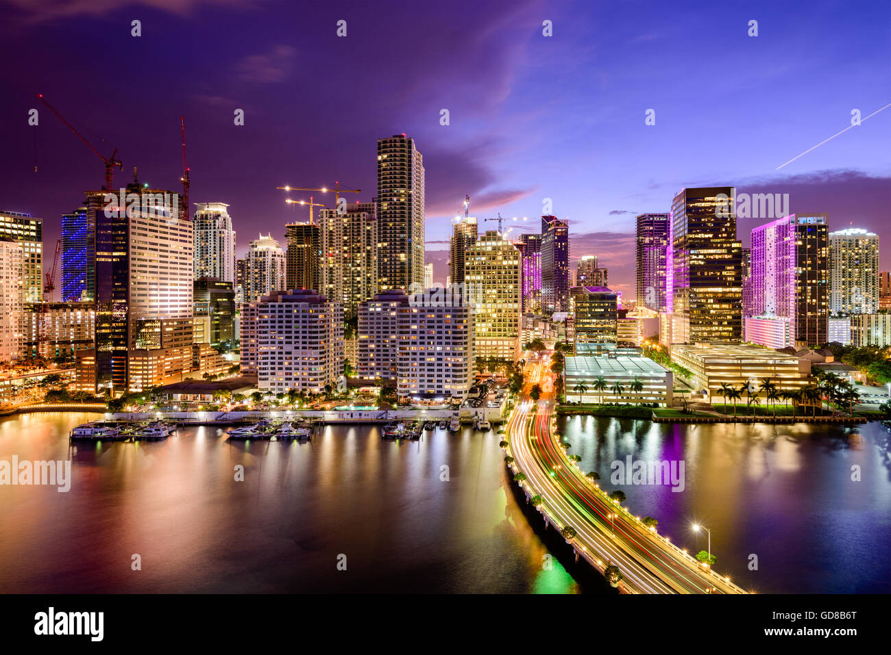 Miami, Florida, USA downtown Skyline. Stock Photo