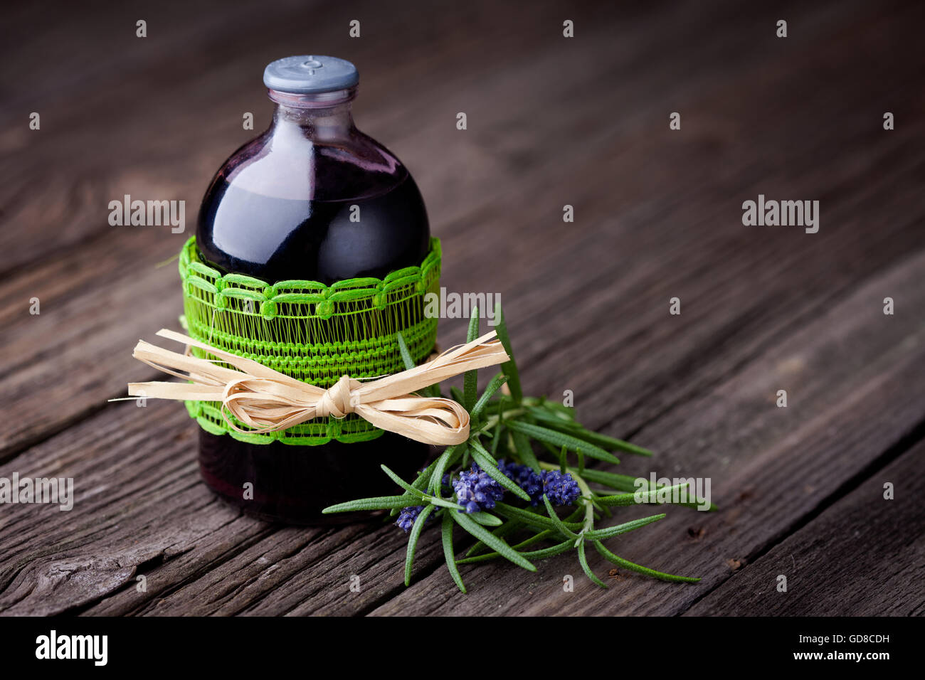 Handmade Diy Natural Hair Toner With Rosemary And Red Wine Stock