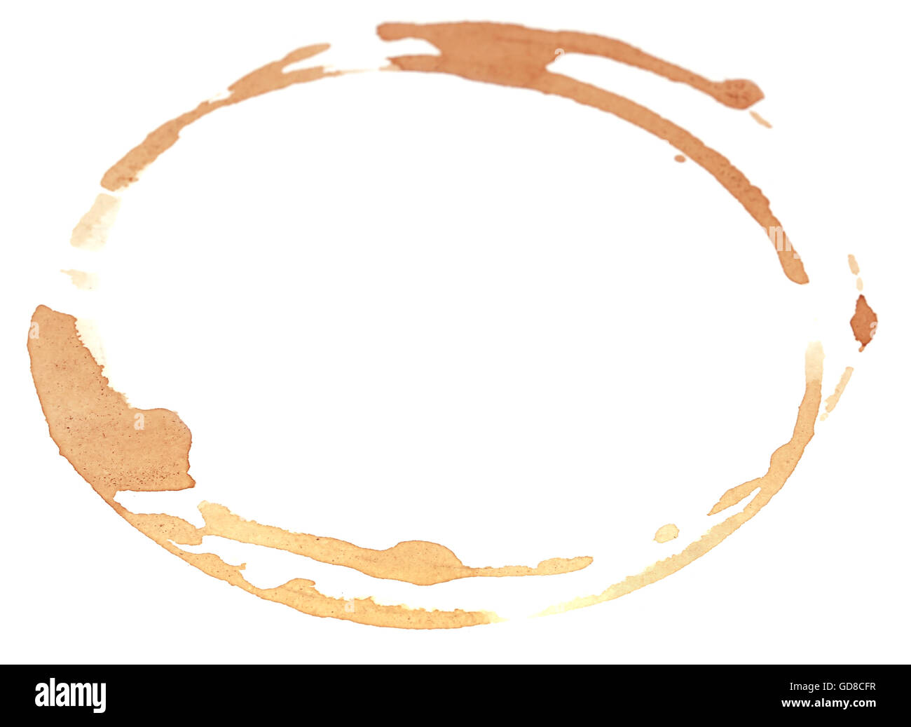 Coffee stain over white background Stock Photo