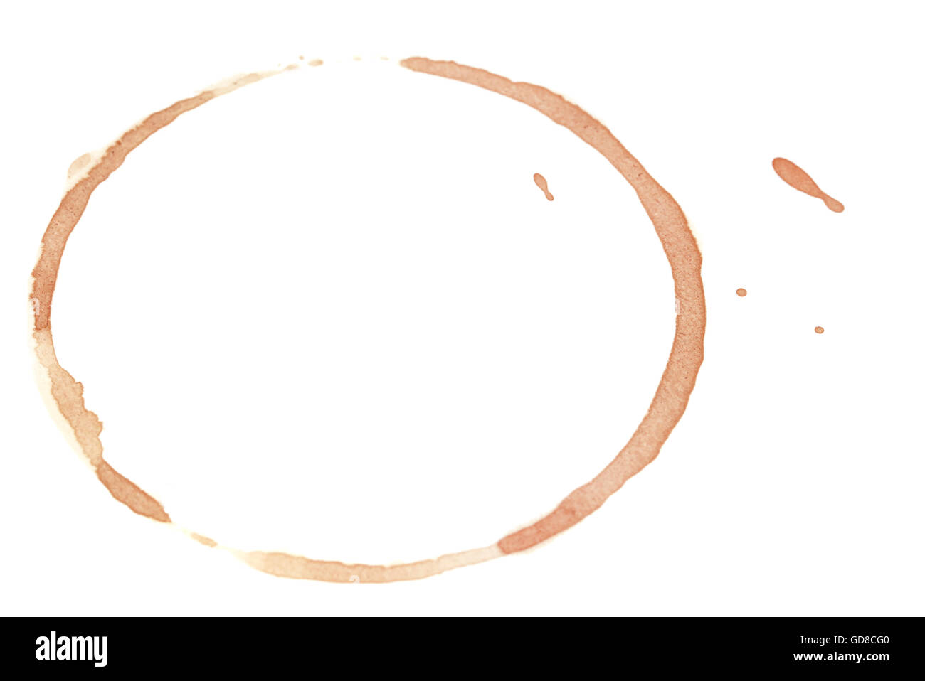 Coffee stain over white background Stock Photo