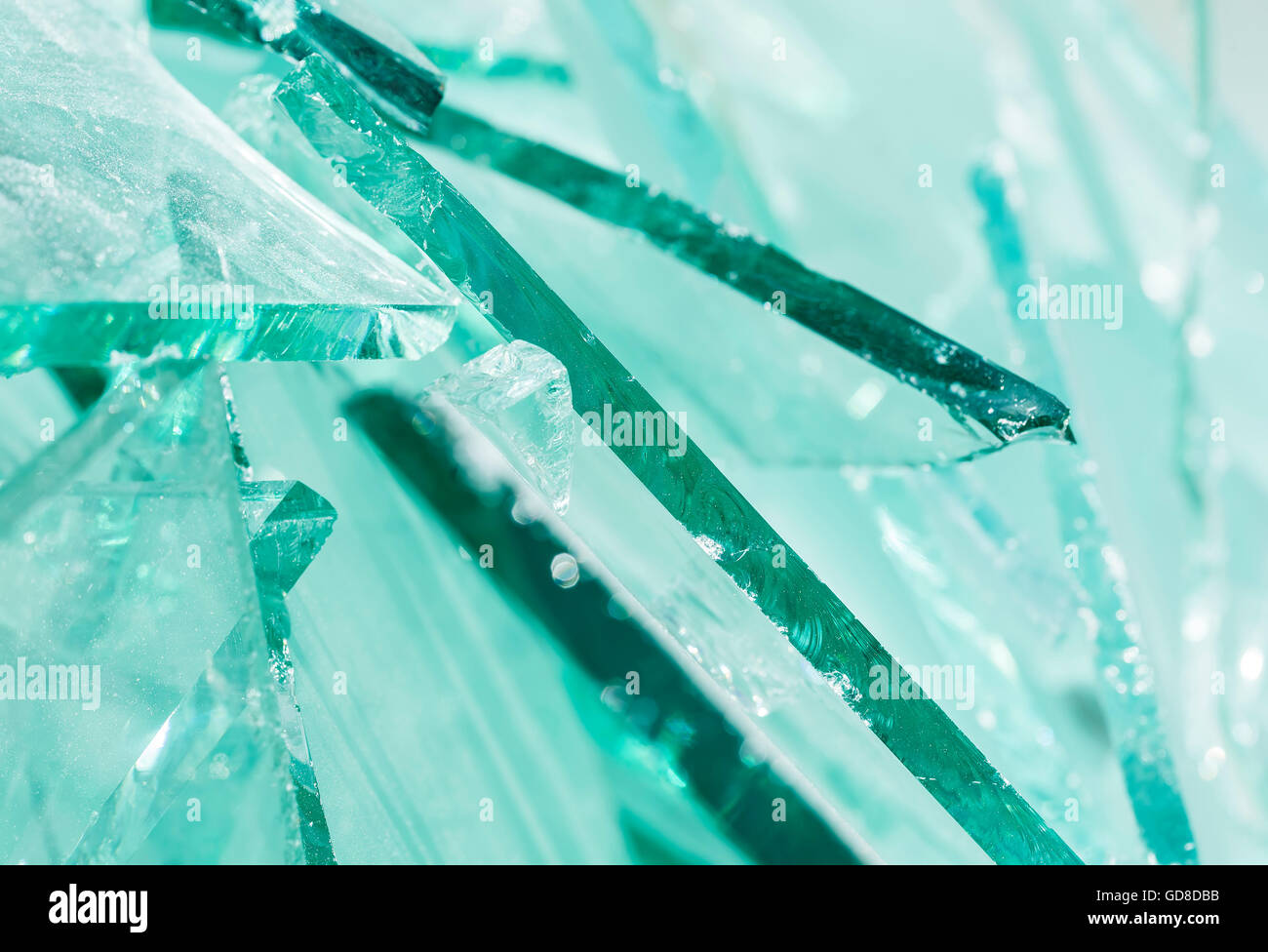 Broken glass pieces close up Stock Photo Alamy