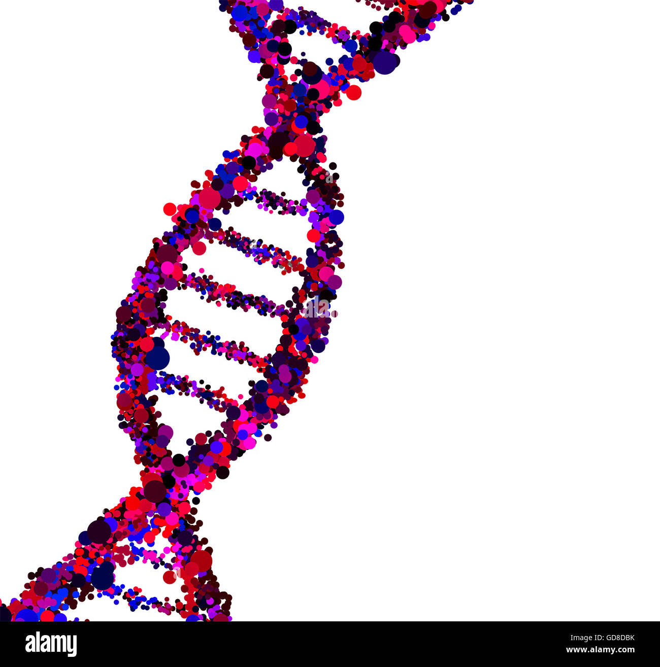 Dna genetic concept with a isolated spiral shape. Stock Photo