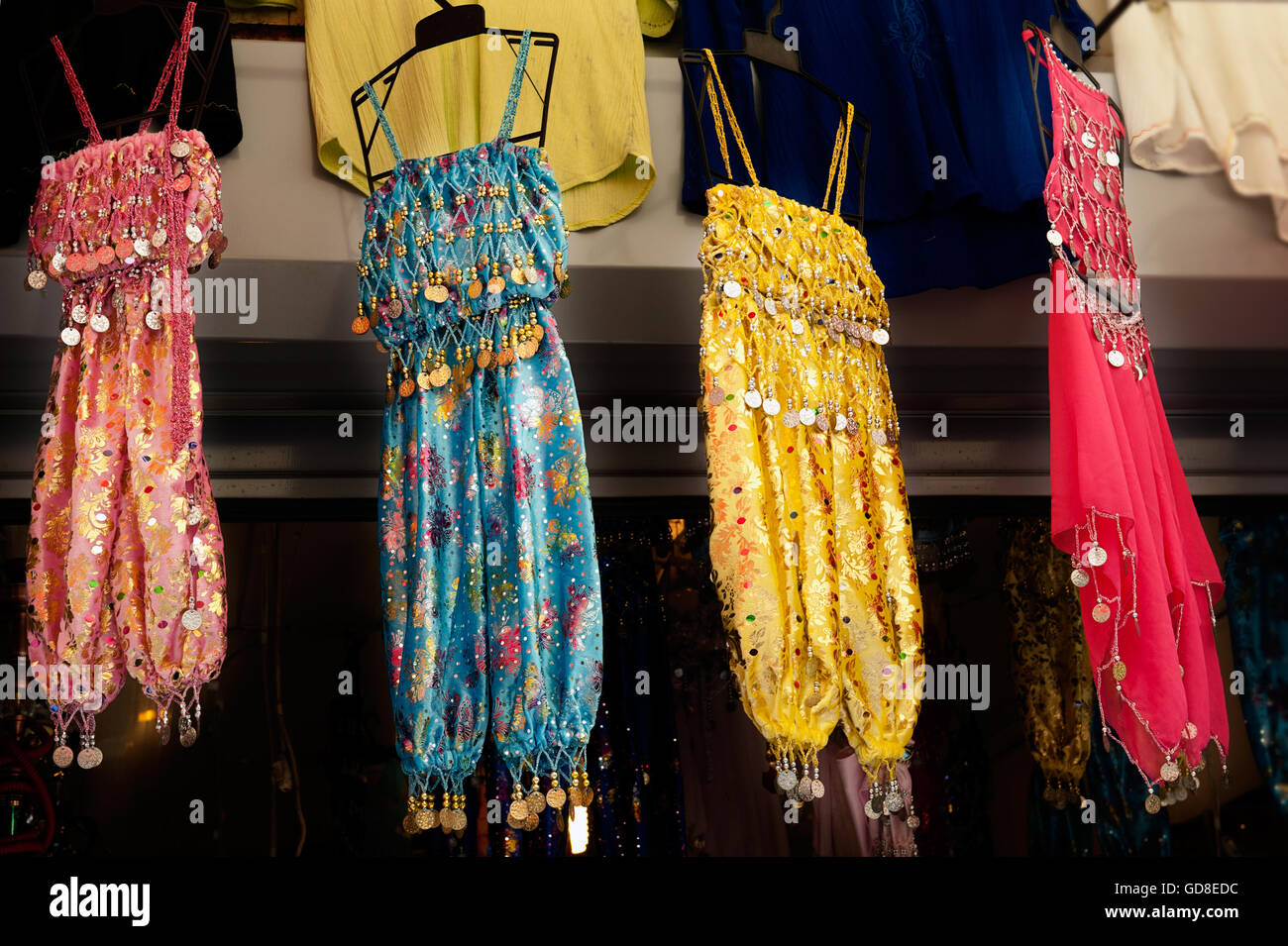 Belly dance costumes for children,Grand Bazaar,Istanbul,Turkey Stock Photo