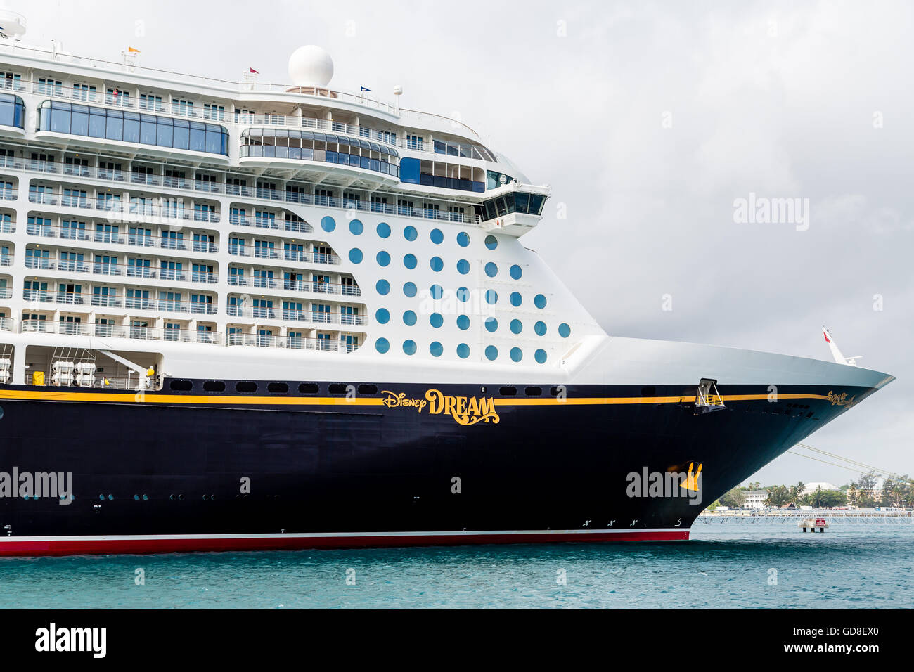 Disney Dream Cruise Ship docked in Nassau, Bahamas Stock Photo