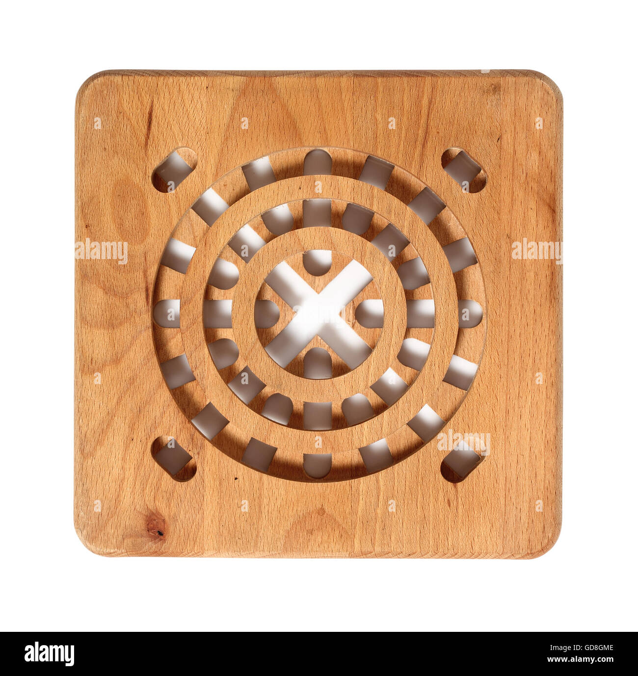 Wooden cutting board. Isolated with clipping path. Stock Photo