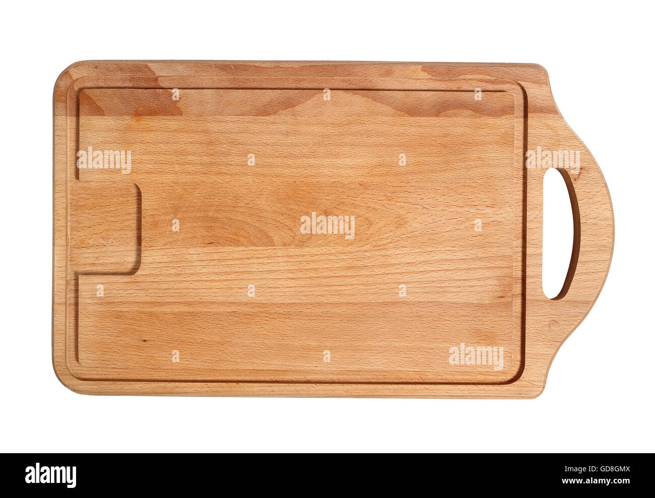Wooden cutting board. Isolated with clipping path. Stock Photo