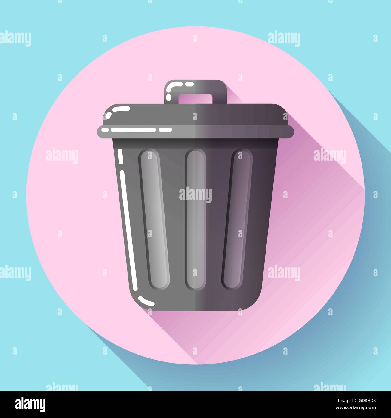 Trash can icon Recycle Bin Garbage Flat Vector Illustration Stock ...